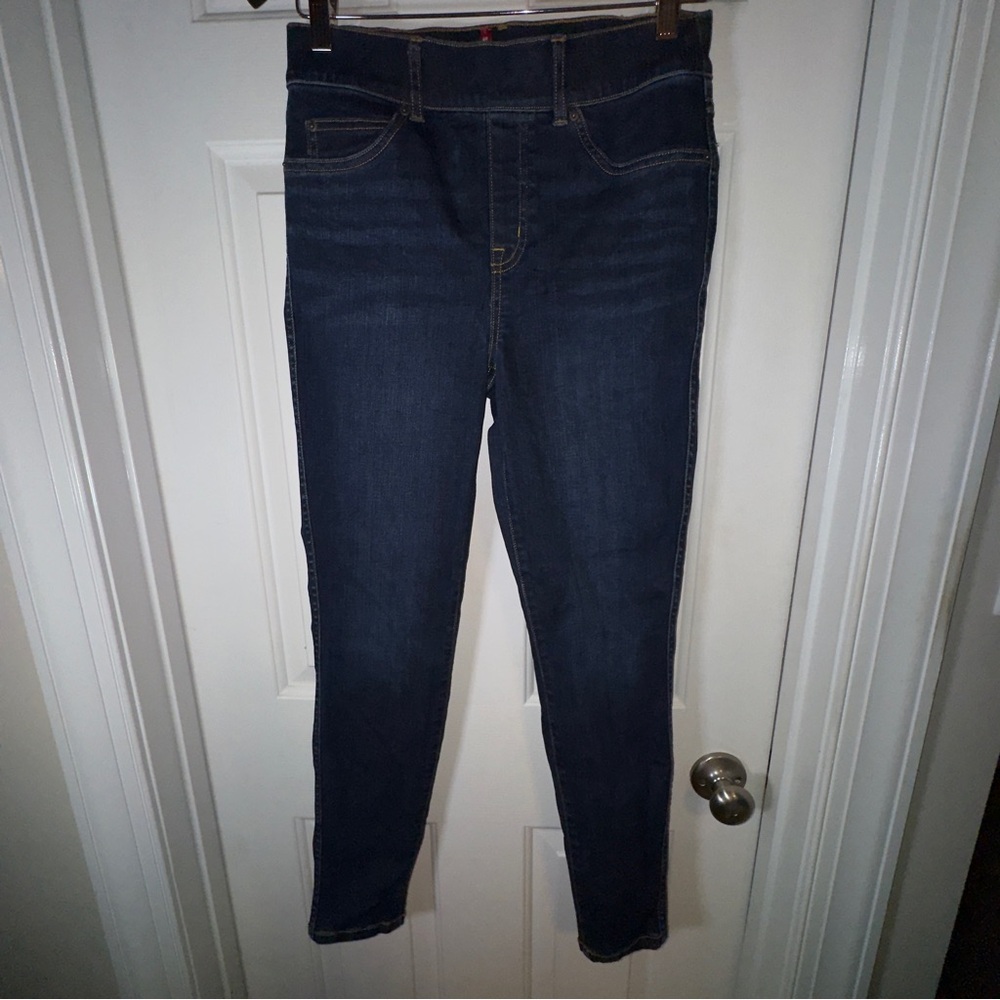 Spanx Straight Leg Jeans Medium Wash Style Stretch Size Small